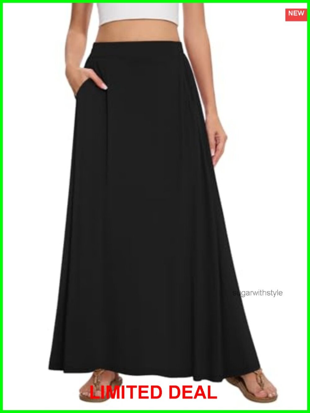 Women's Flowy Maxi Skirt High Waist A-Line Summer Beach Long Skirt